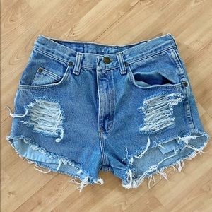 Wrangler high waisted denim shorts